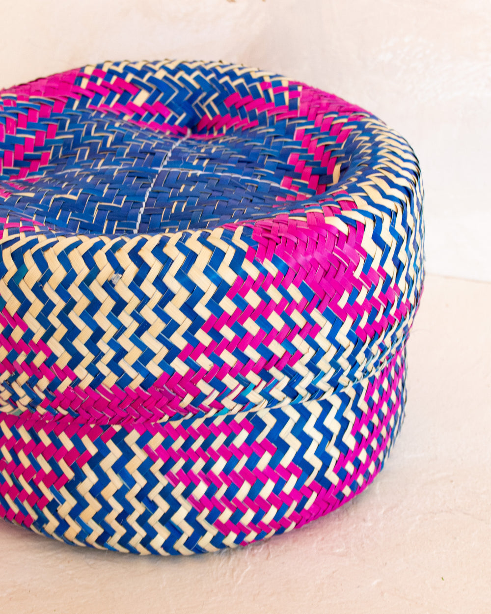 Oaxacan Woven Tortilla Basket - Cobalt