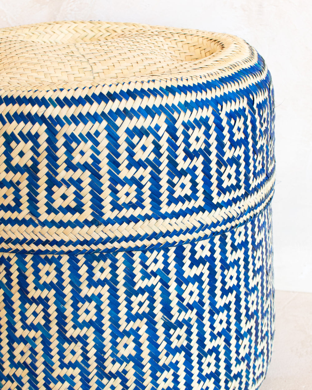 Medium Oaxacan Woven Basket - Cobalt