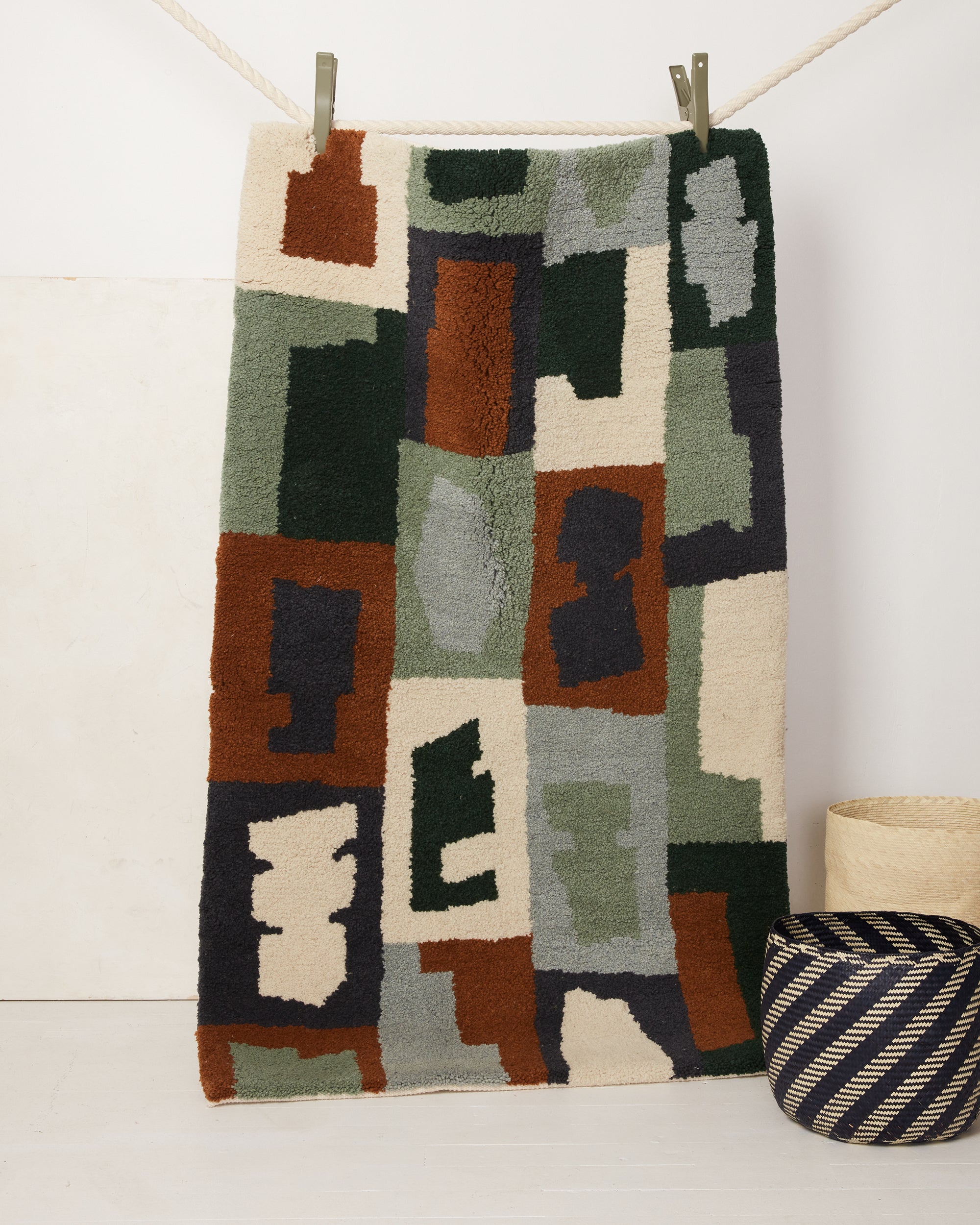 Vessels Pile Rug in Hunter Ethical Home Decor MINNA MINNA