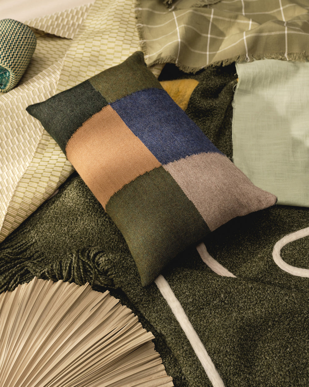 Patchwork Lumbar Pillow - Forest