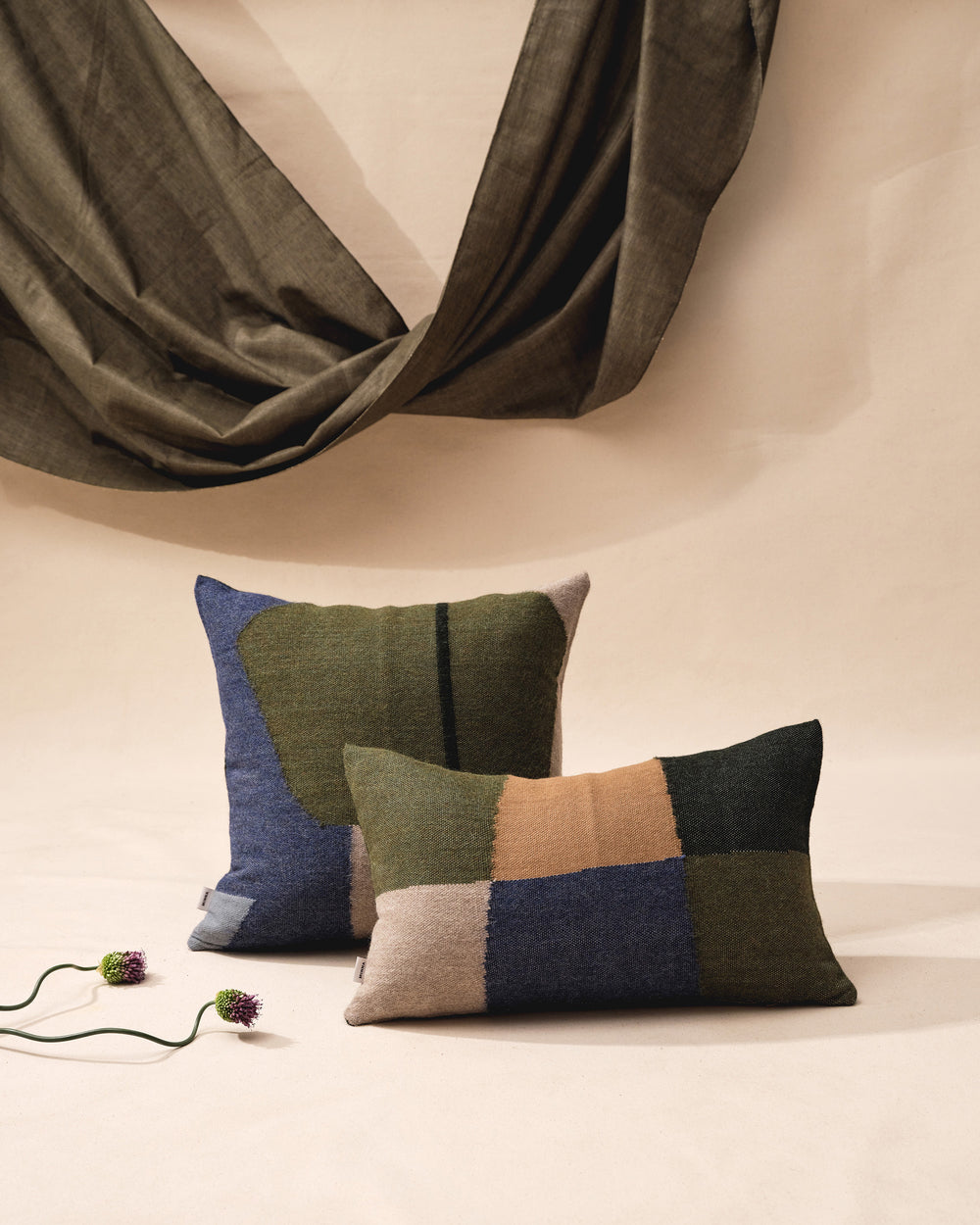 Patchwork Lumbar Pillow - Forest