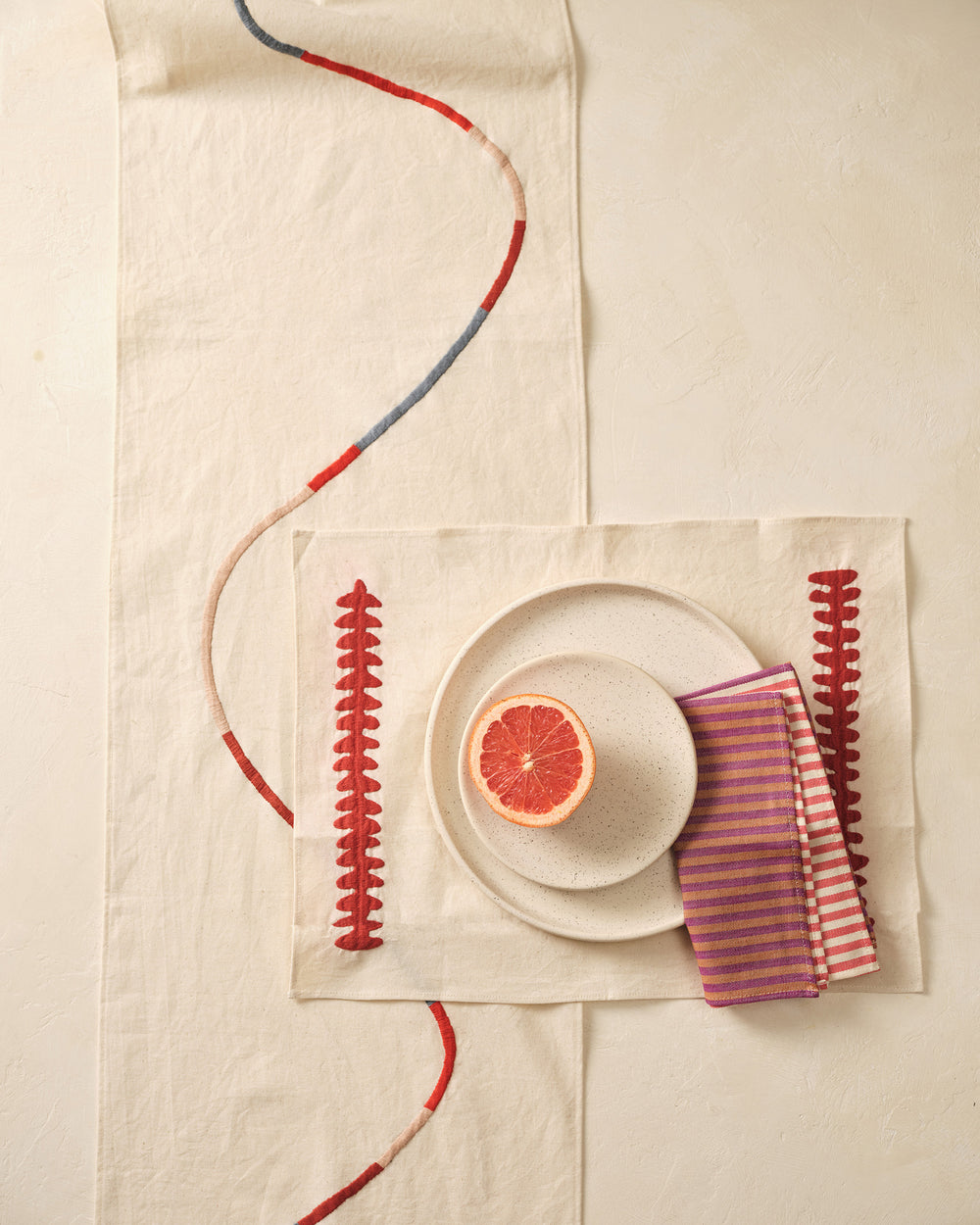 Hudson Stripe Napkin - Berry