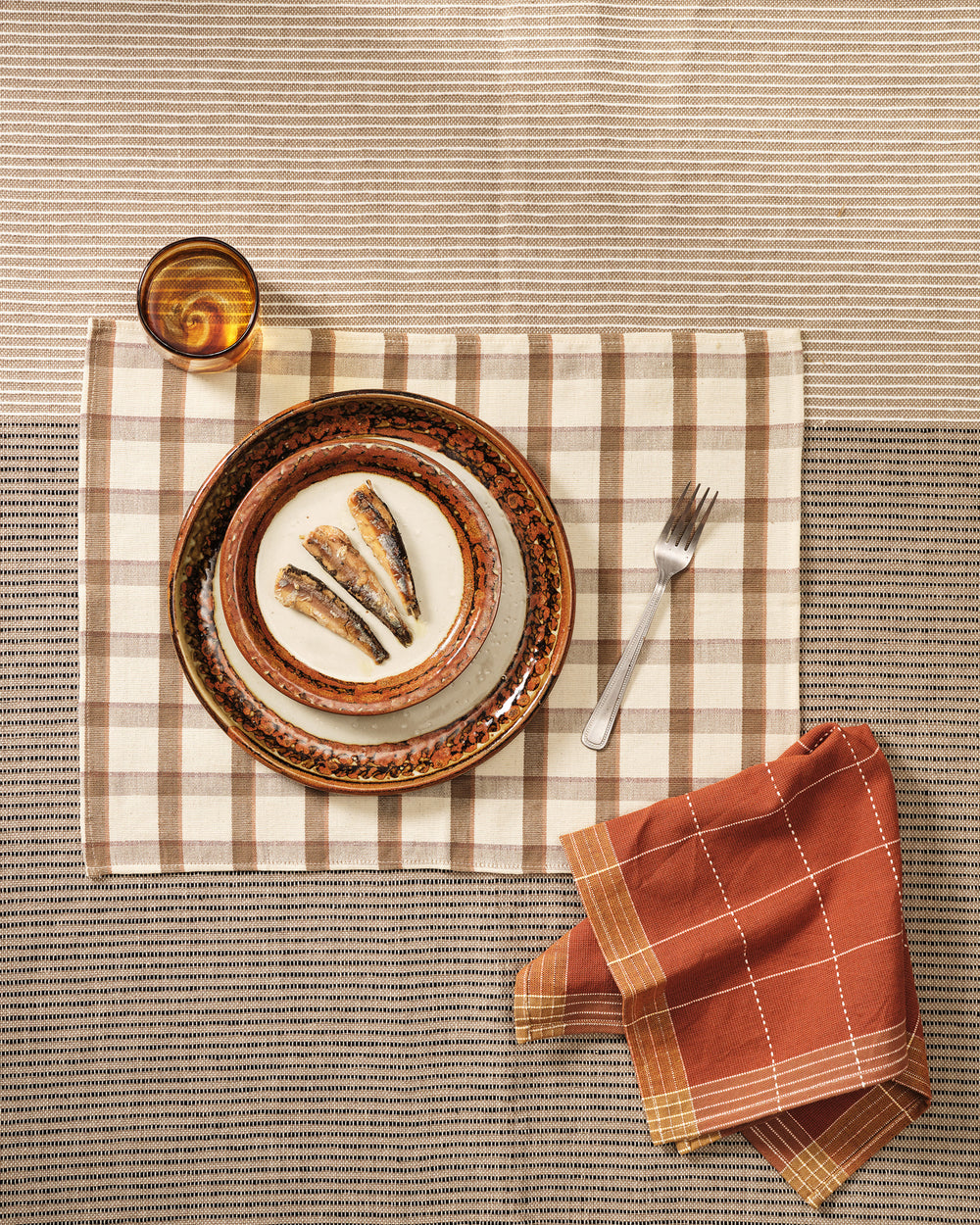 Hudson Plaid Placemat - Quinoa