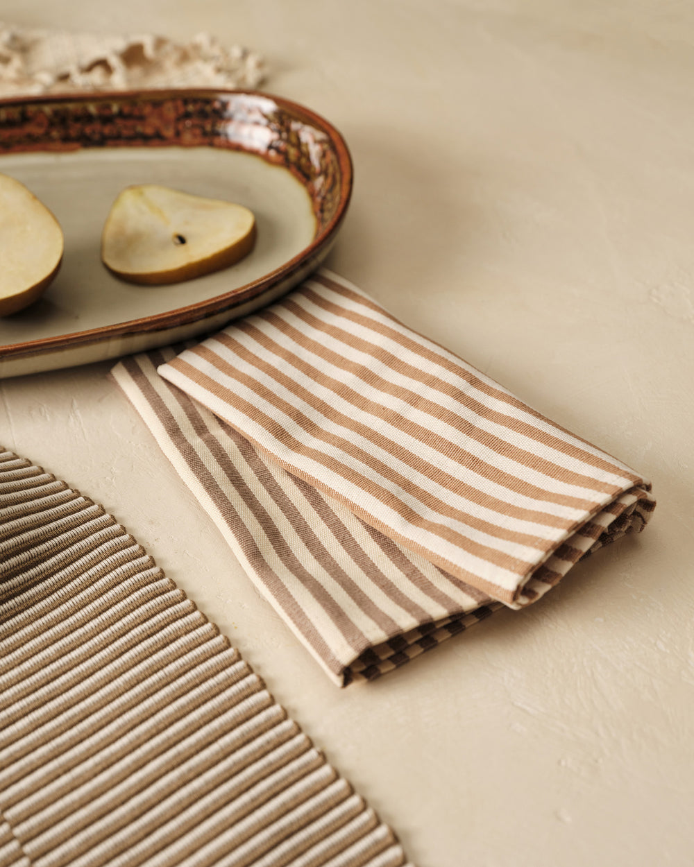 Hudson Stripe Napkin - Quinoa