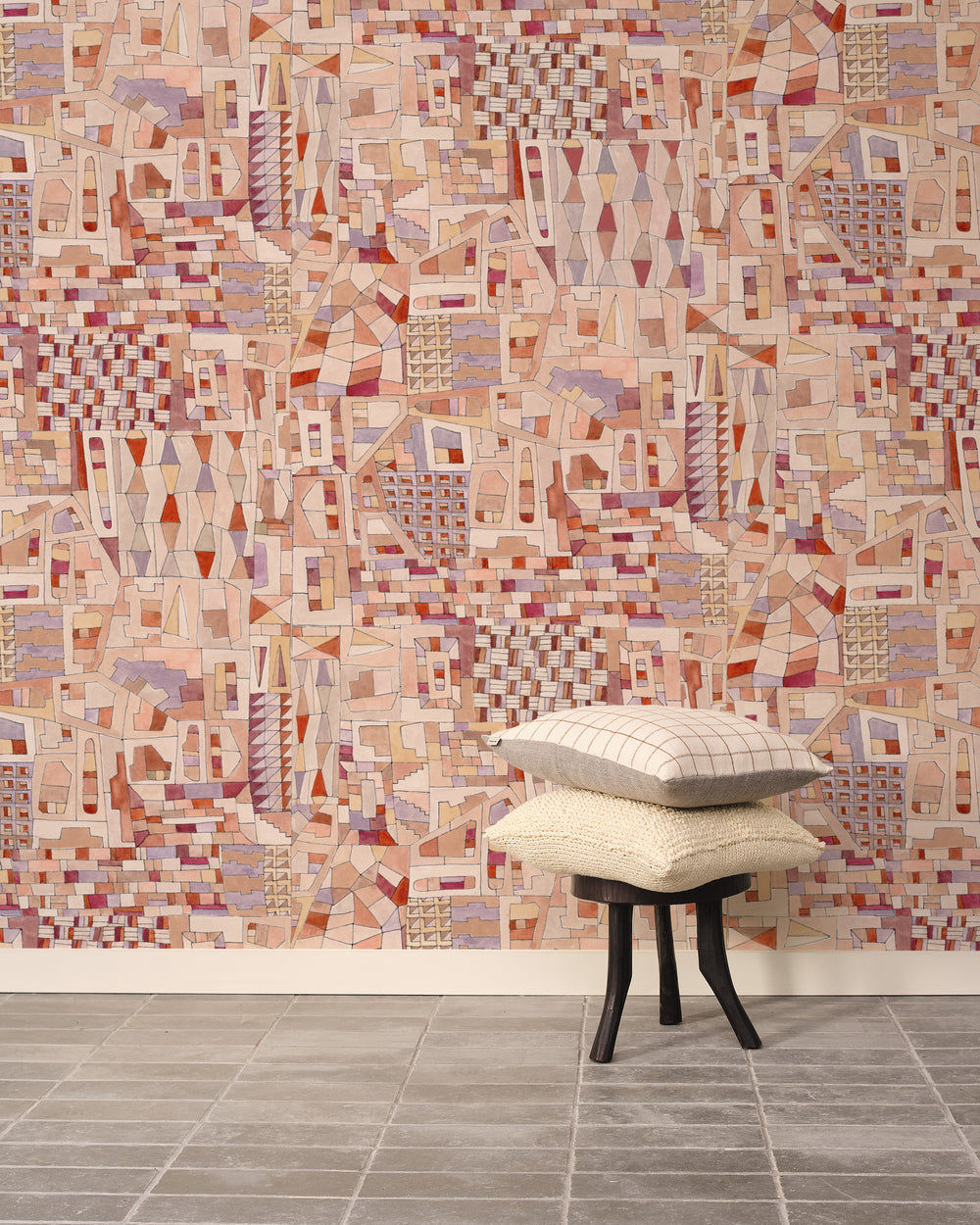 Quilt Wallpaper - Terracotta