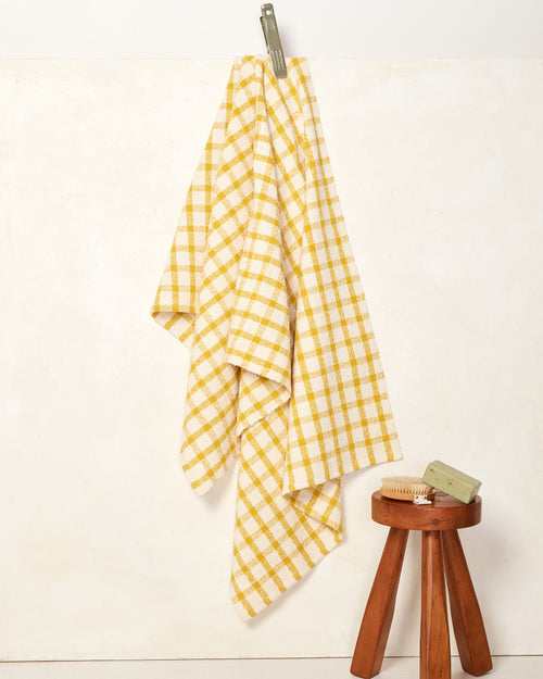 Checkered (Sage Cream) Hand & Bath Towel by Summer Sun Home Art