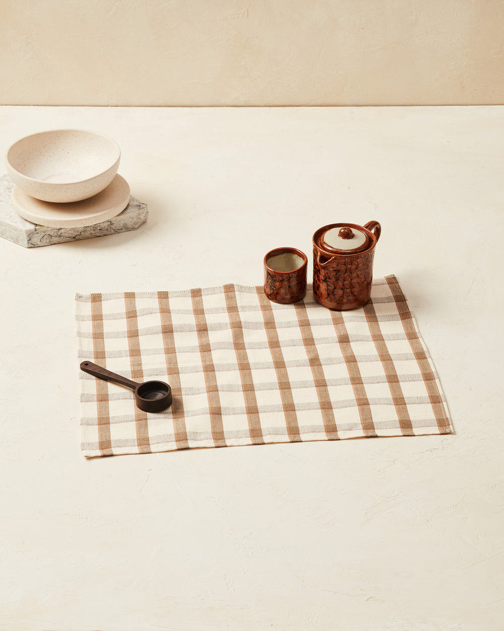 Hudson Plaid Placemat - Quinoa