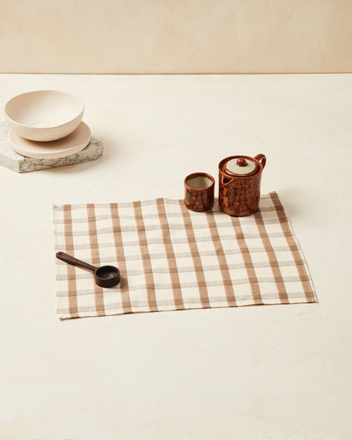 Hudson Plaid Placemat - Quinoa