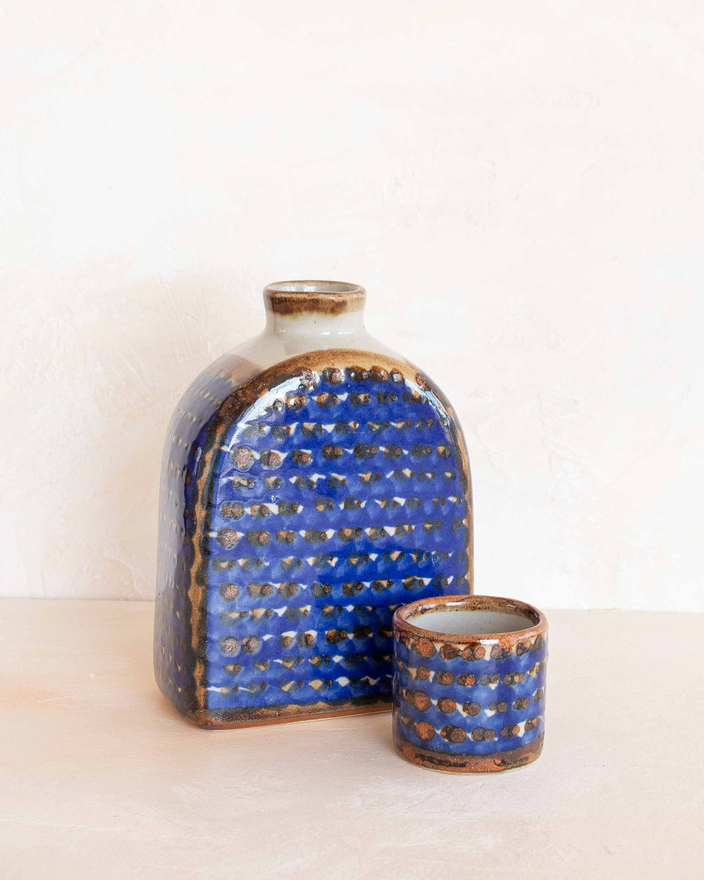 San Germán Water Jug with Cup - Blue