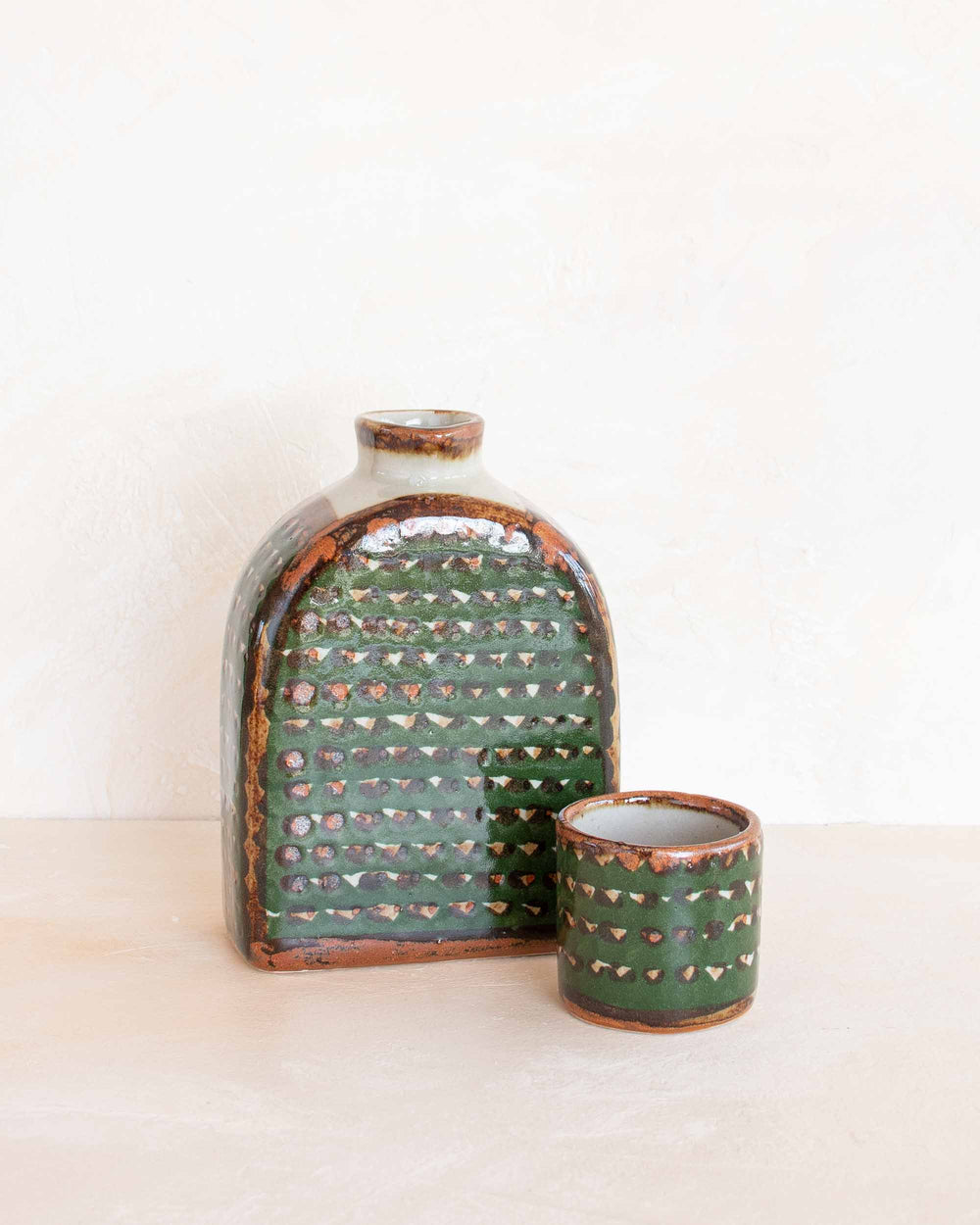 San Germán Water Jug with Cup - Green