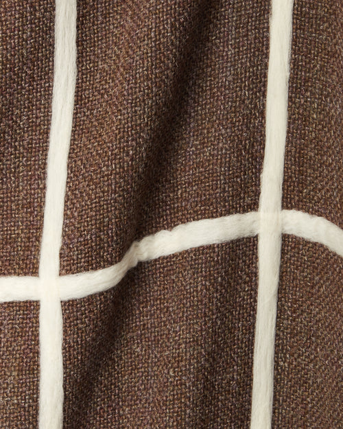 Ethically handwoven and needle felted Merino MINNA Ladder Throw in Brown