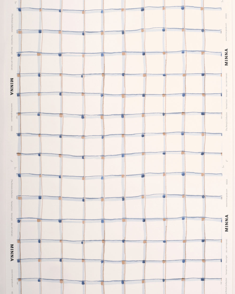 Painted Grid Wallpaper - Moonlight