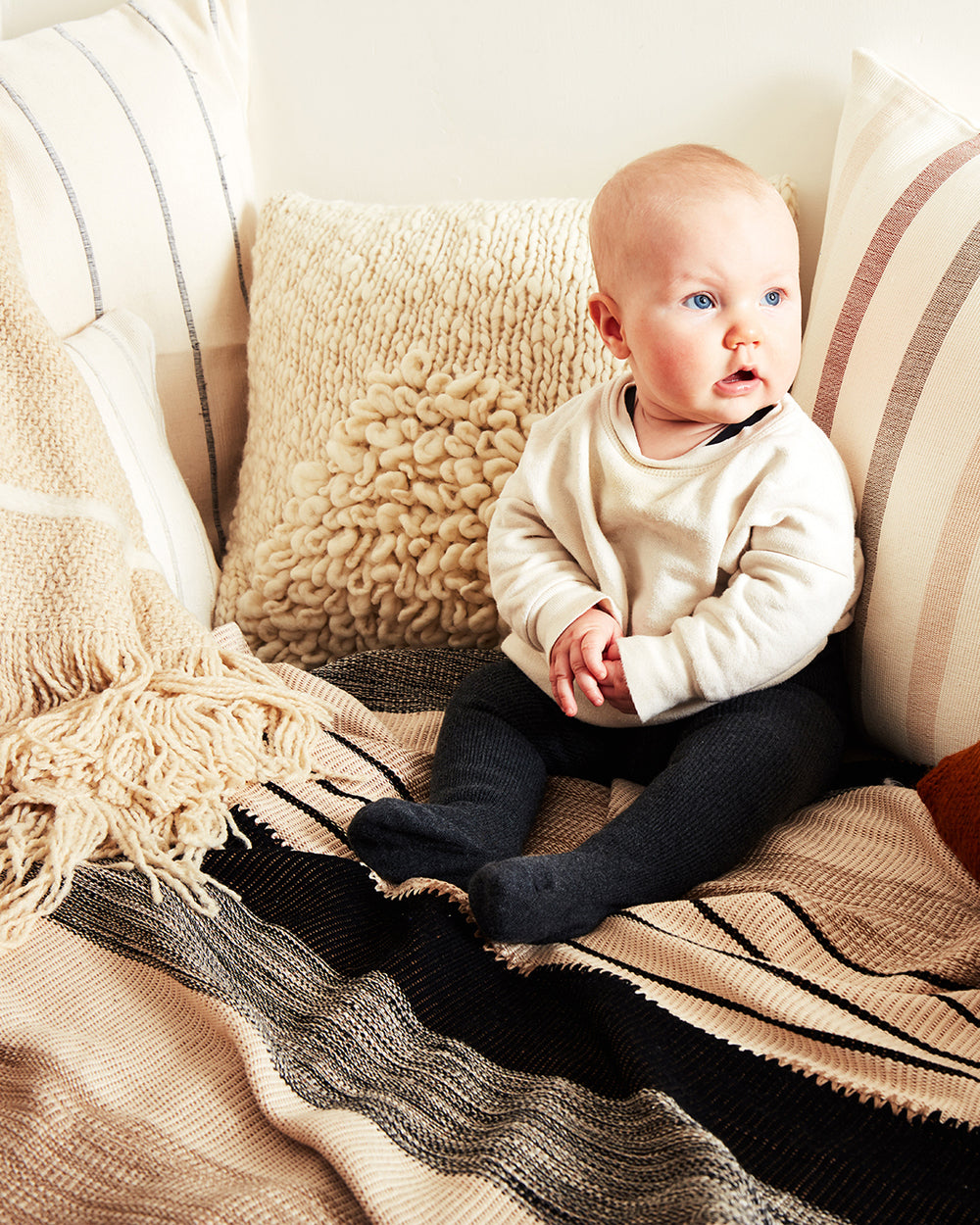 Pantelho Baby Blanket in Black Beige Ethical Baby Gifts