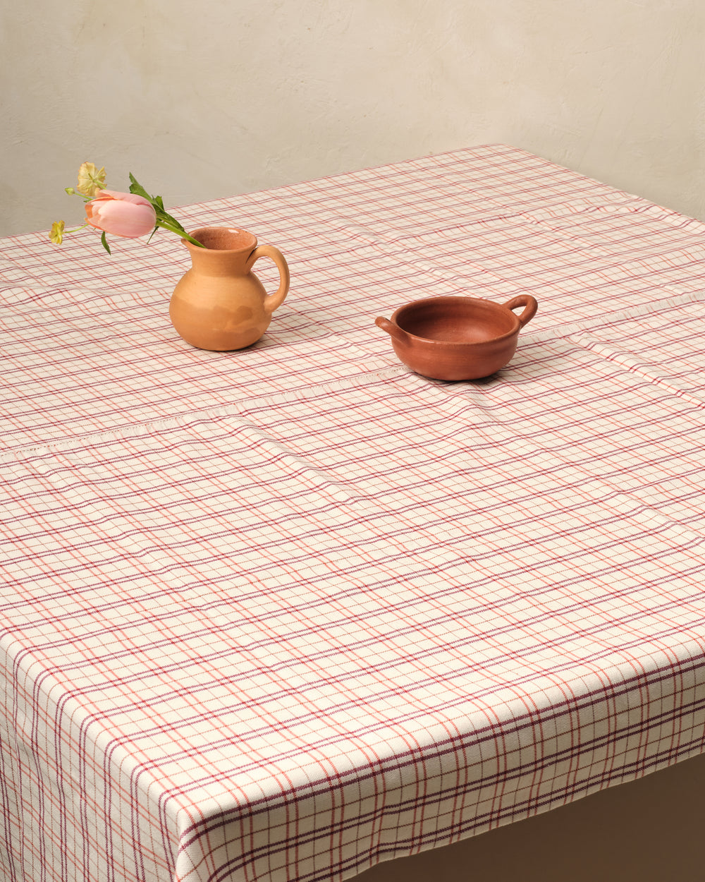 Hudson Grid Tablecloth - Berry