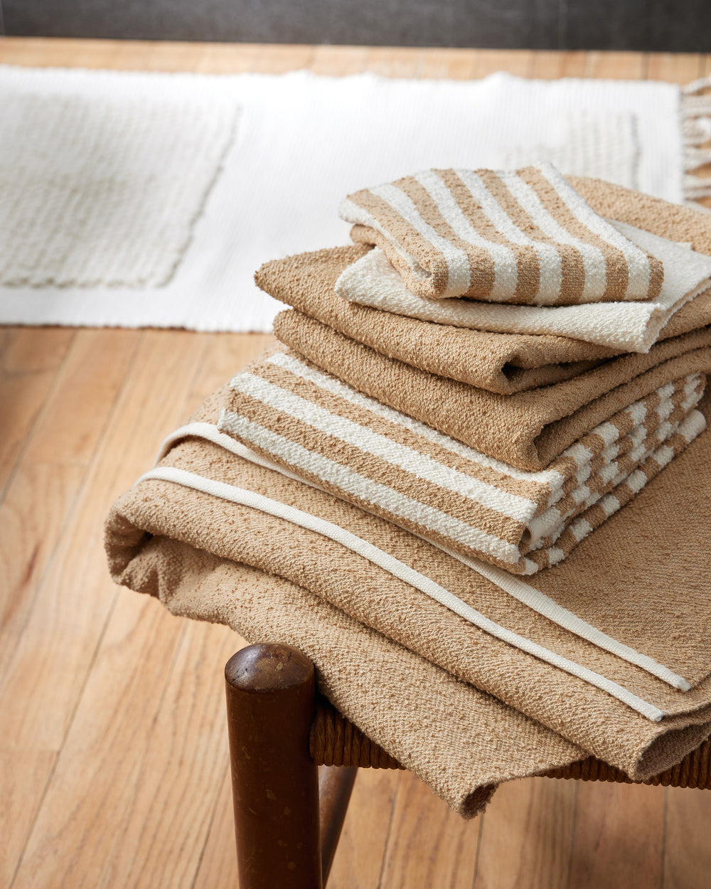 Everyday Bath Towel in Fawn Stripe - Ethical Home Decor