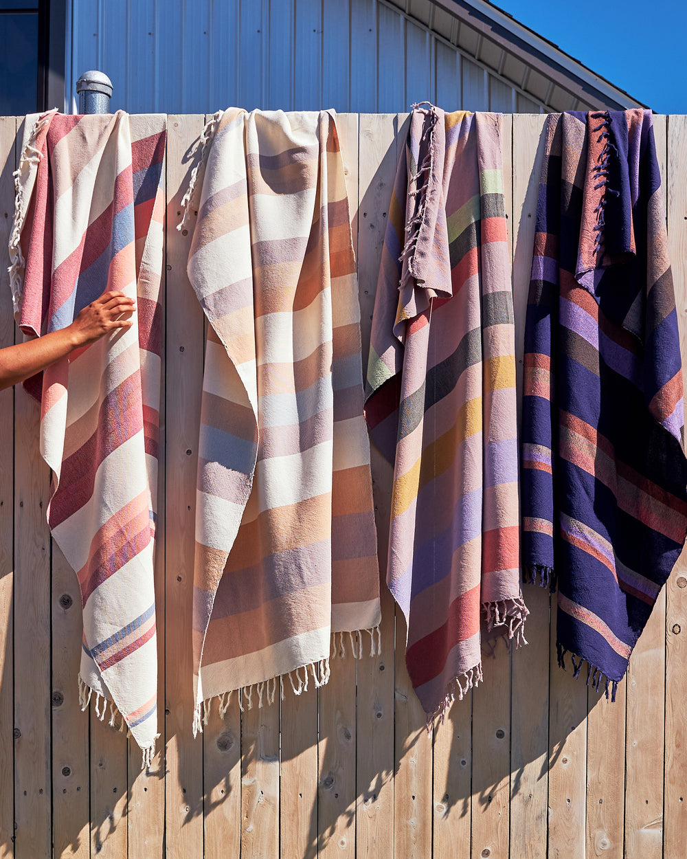 Fruit Stripe Bath Towel - Plum