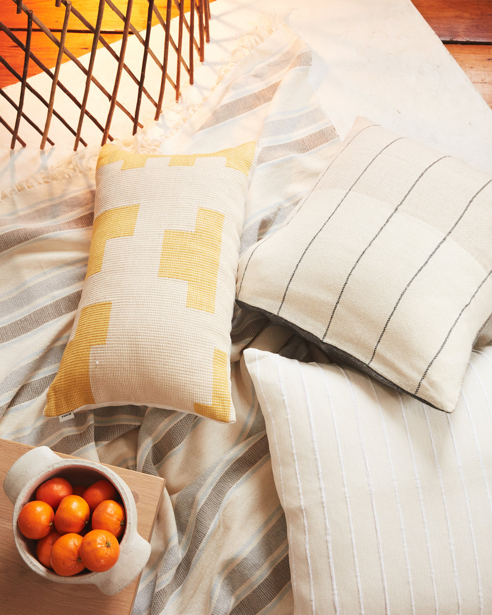 Puzzle Lumbar Pillow - Lemon