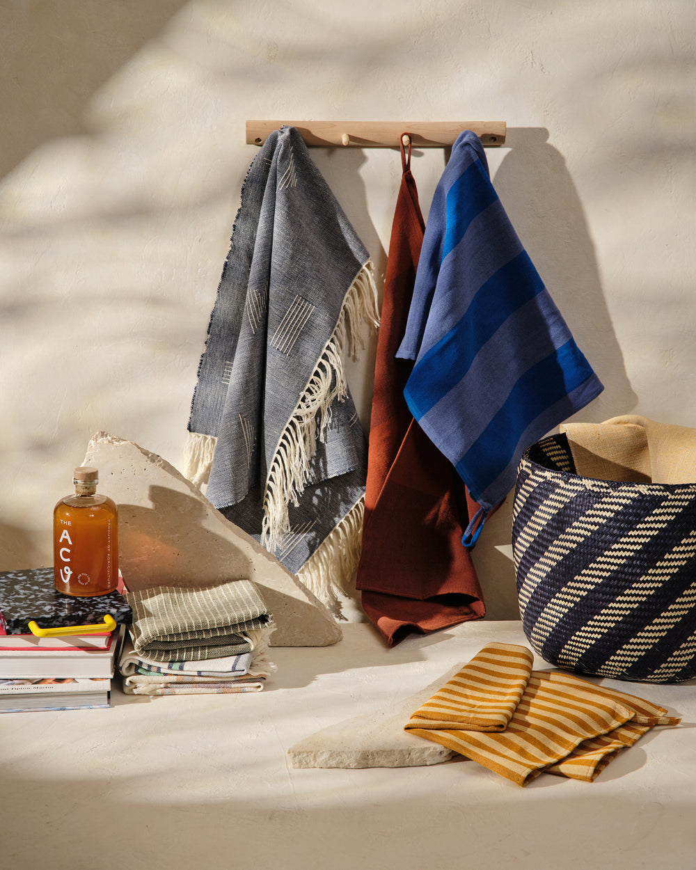 Sol Tea Towel in Cobalt - Handwoven Kitchen Towels