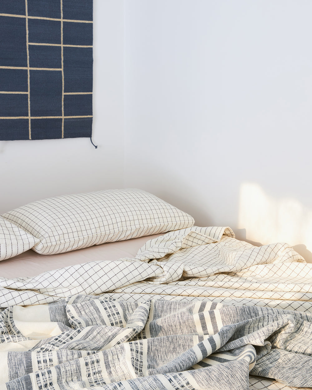 Grid Duvet Cover - Cream