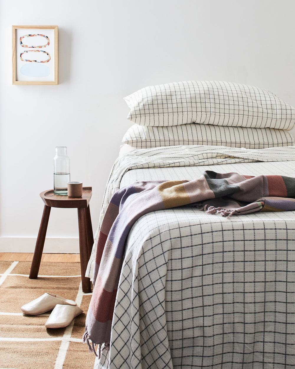 Grid Duvet Cover - Cream