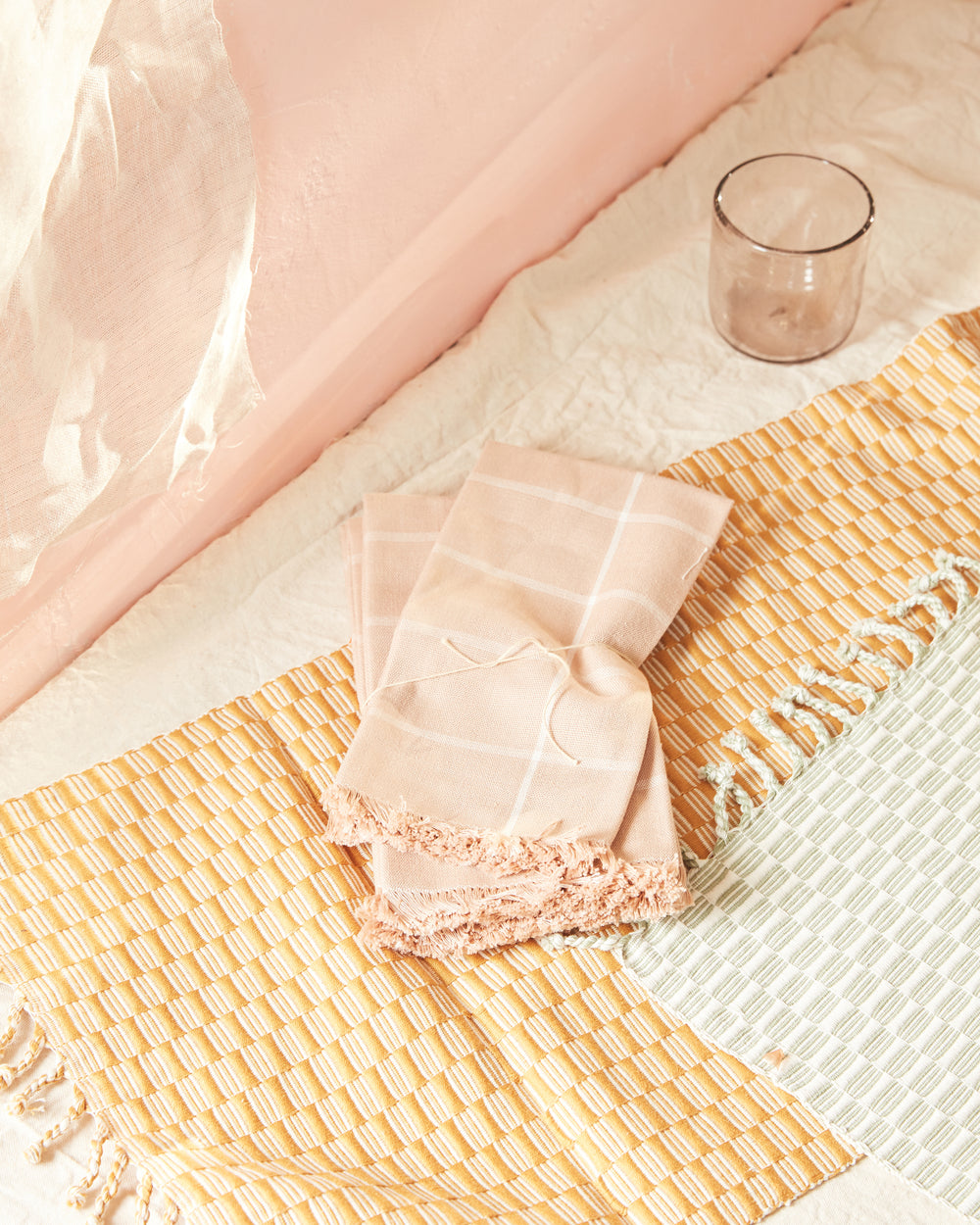 Grid Napkin - Peach