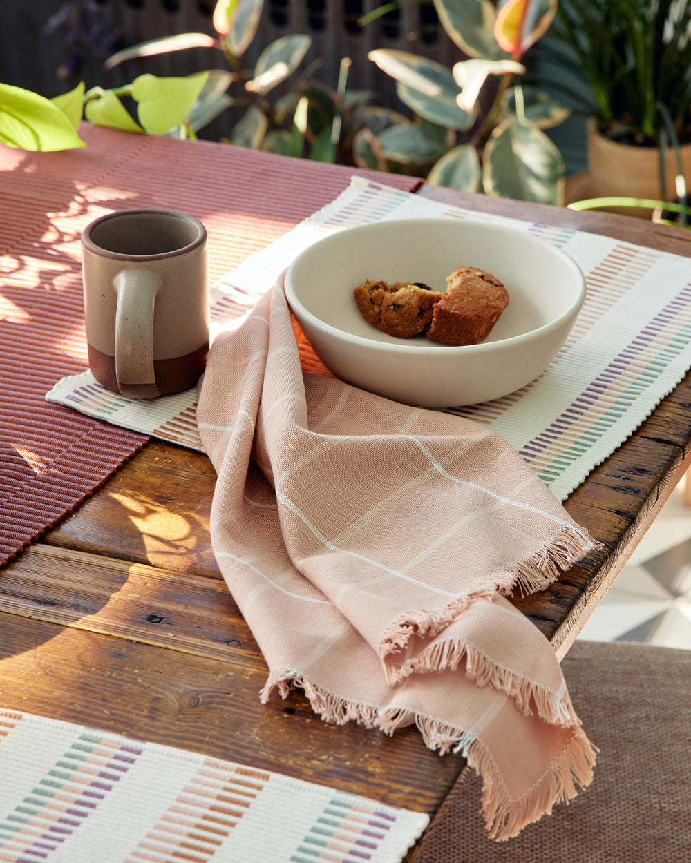 Grid Napkin - Peach