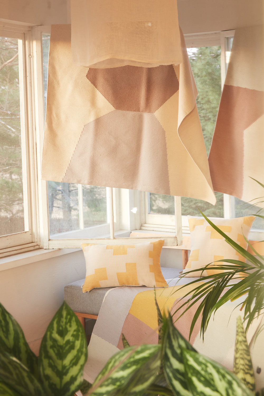 Puzzle Lumbar Pillow - Lemon