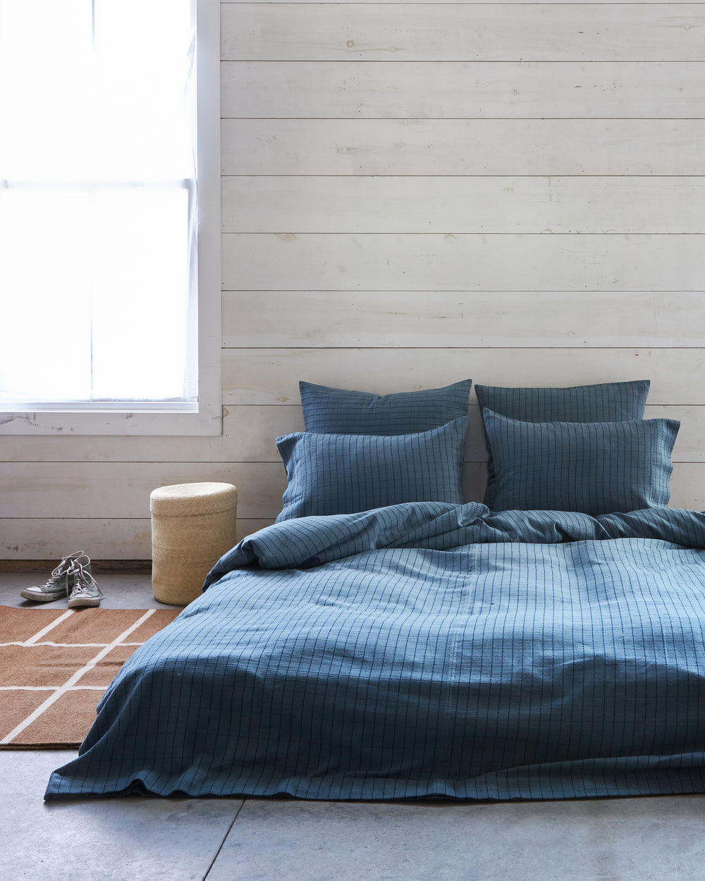 Grid Duvet Cover - Blue