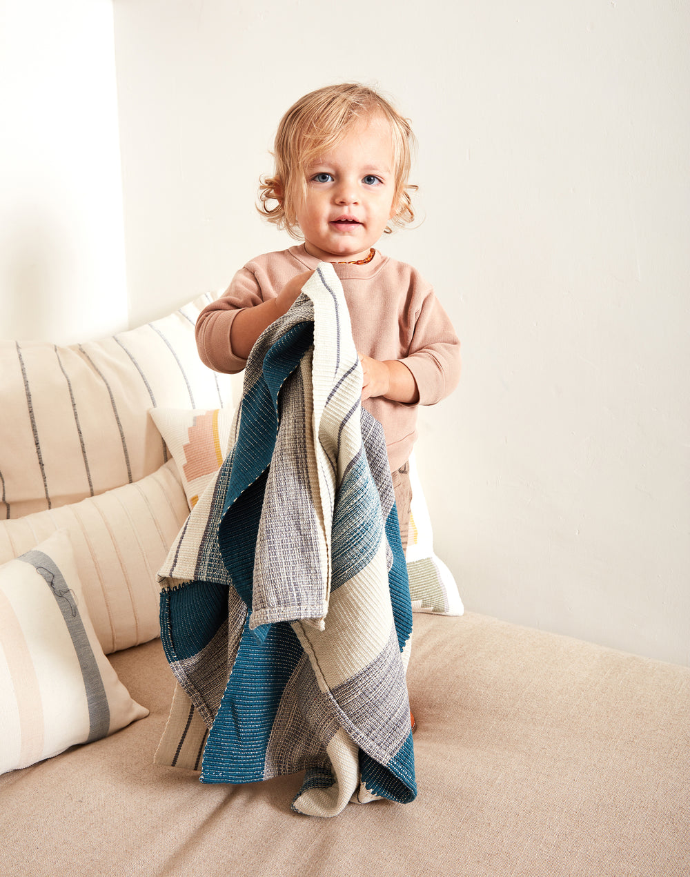 Pantelhó Baby Blanket - Cerulean + Sage
