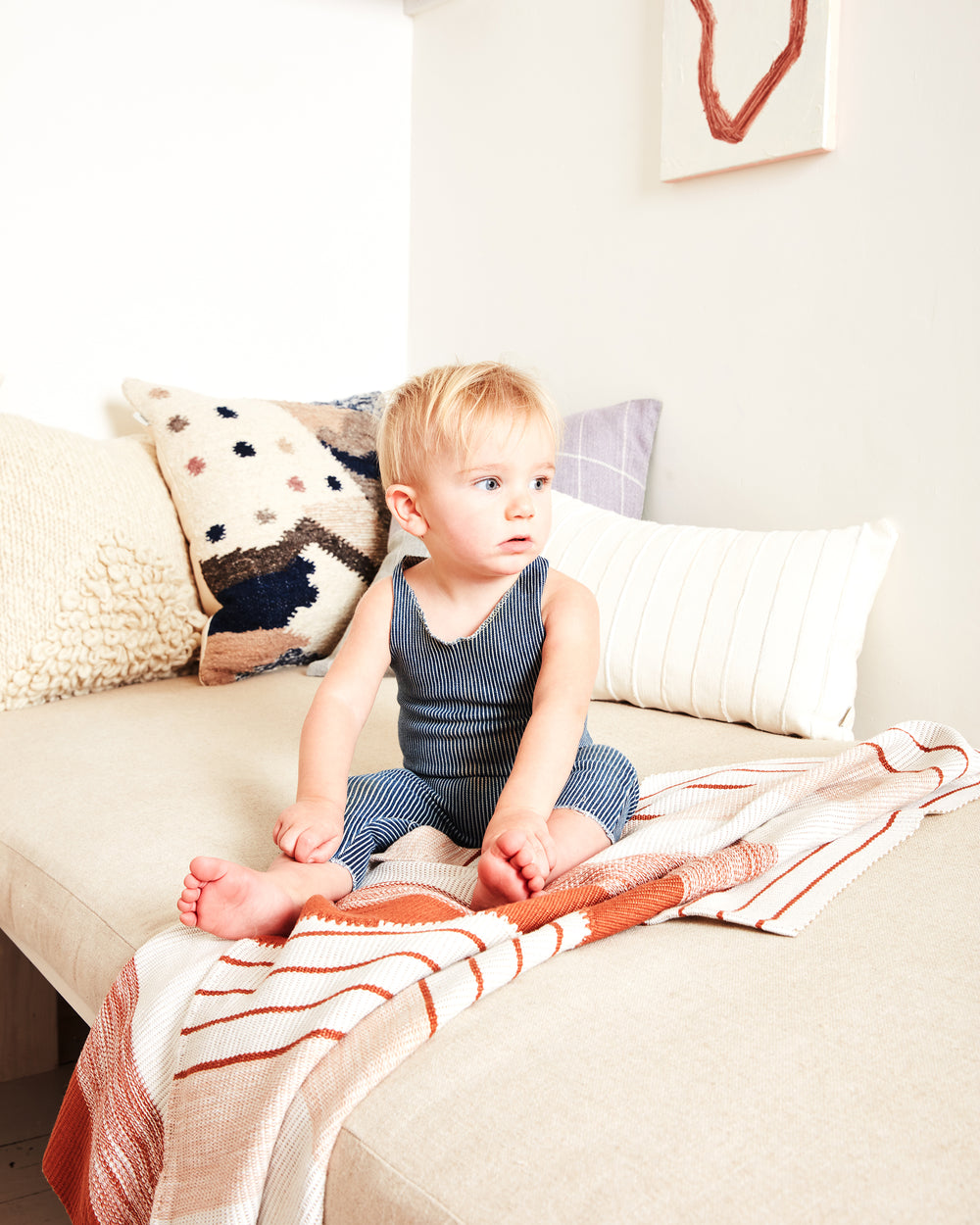 Pantelhó Baby Blanket - Rust + Cream