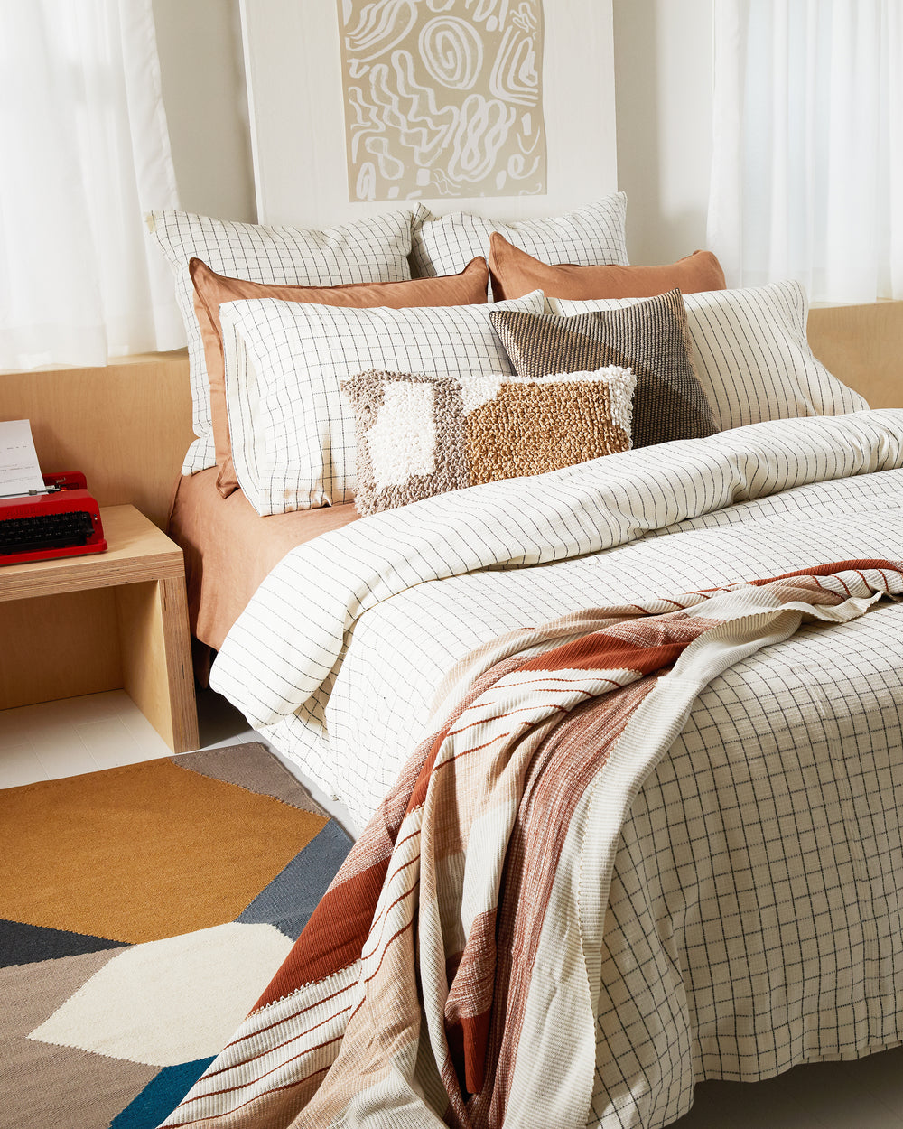 Grid Pillowcases - Cream