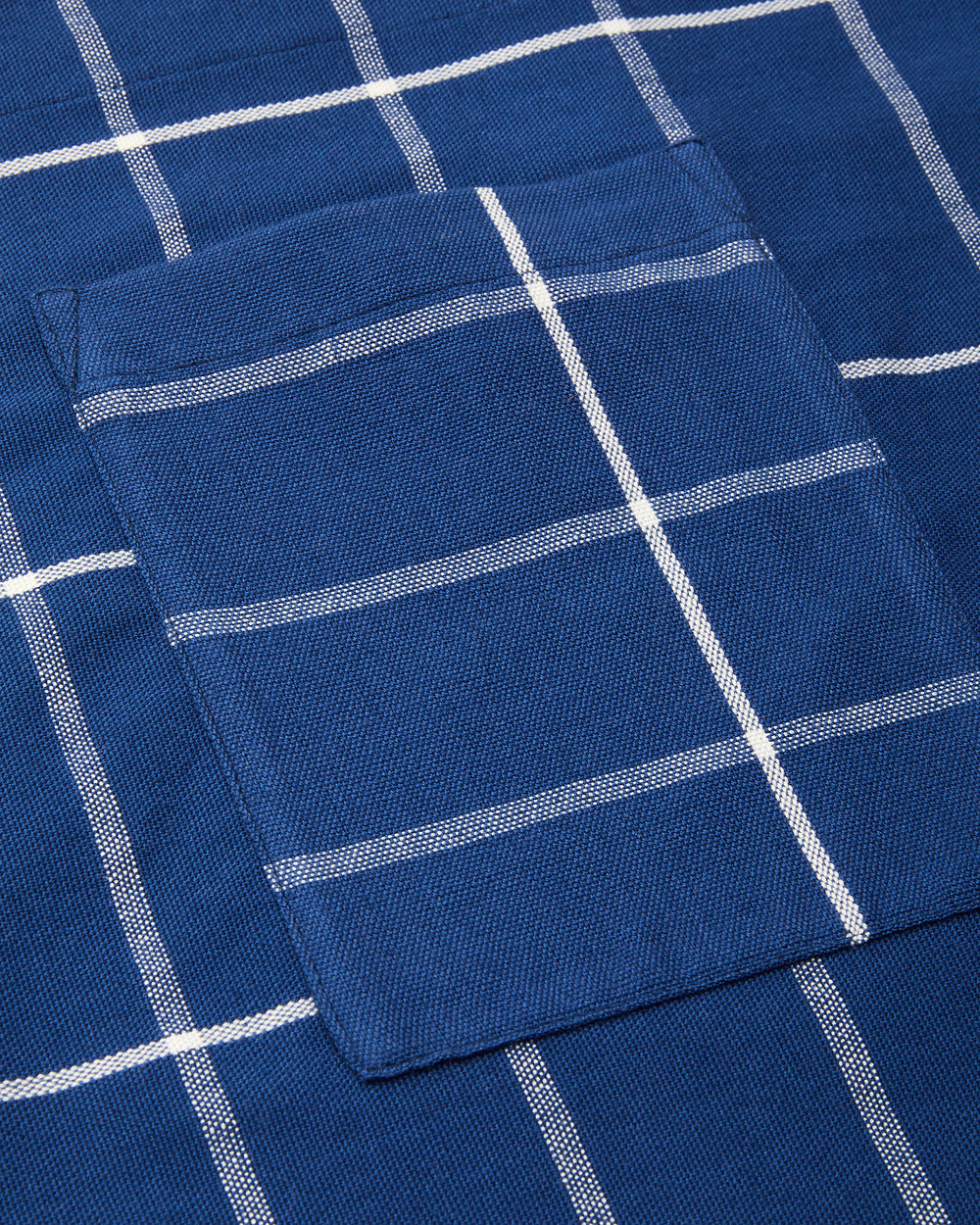 Grid Bistro Apron - Indigo