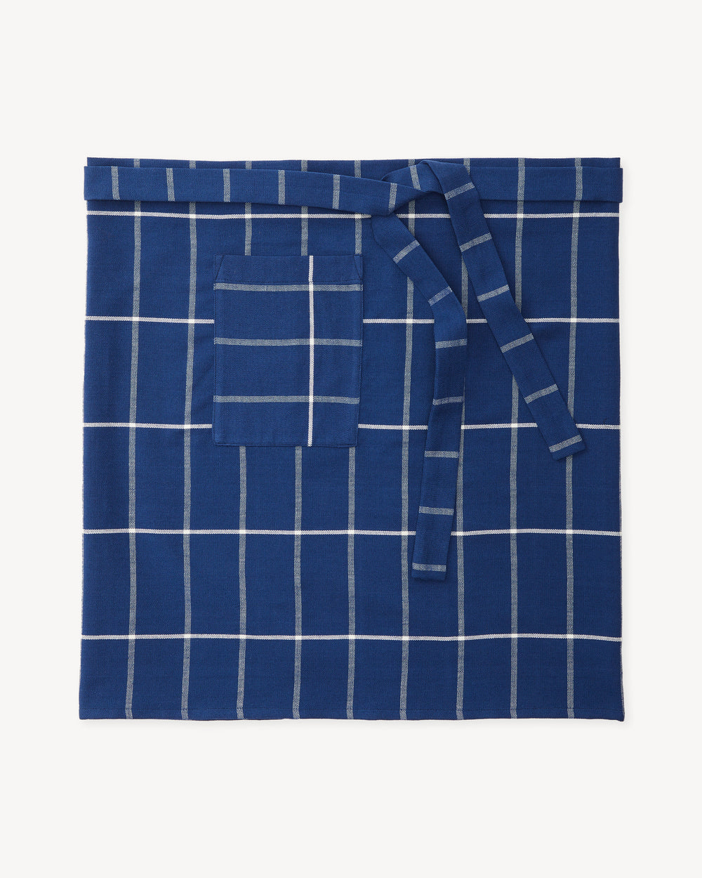 Grid Bistro Apron - Indigo