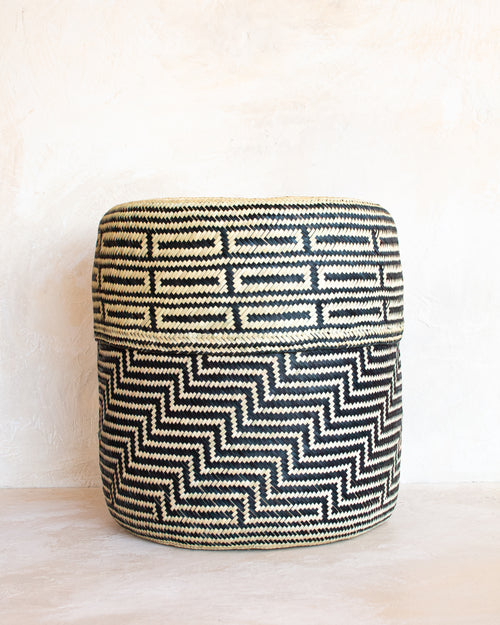 Large Oaxacan Woven Basket - Black