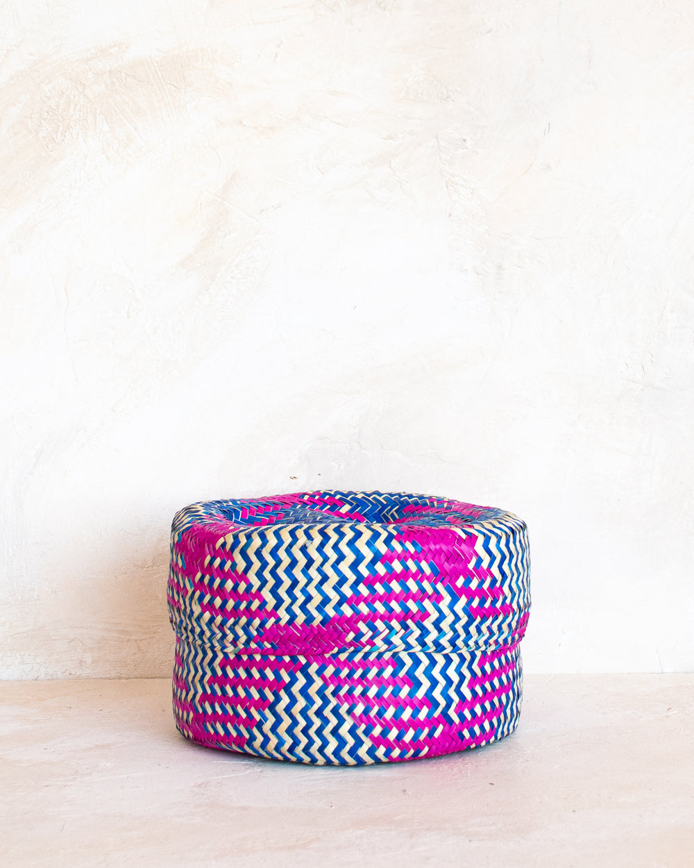 Oaxacan Woven Tortilla Basket - Cobalt