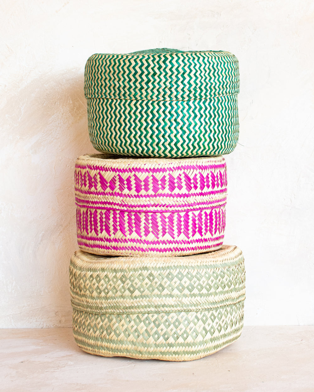 Oaxacan Woven Tortilla Basket - Sage