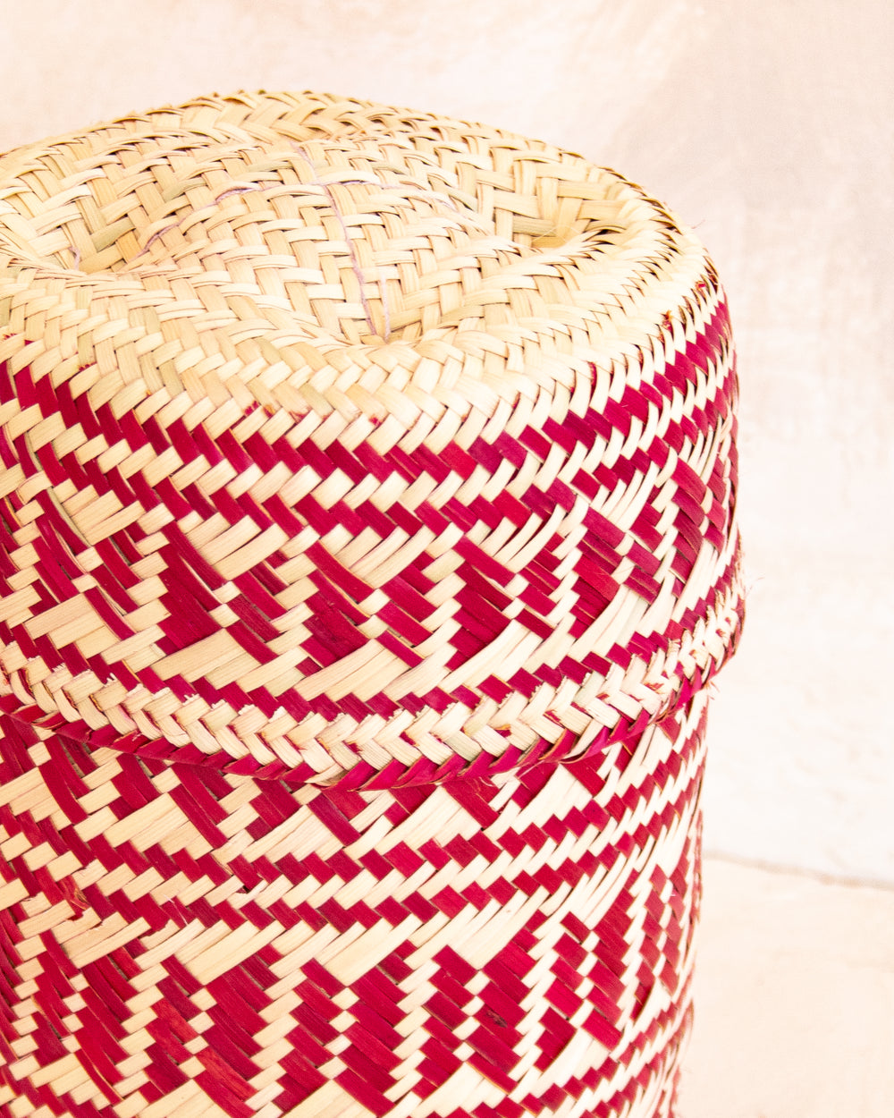 Extra Small Oaxacan Woven Basket - Crimson