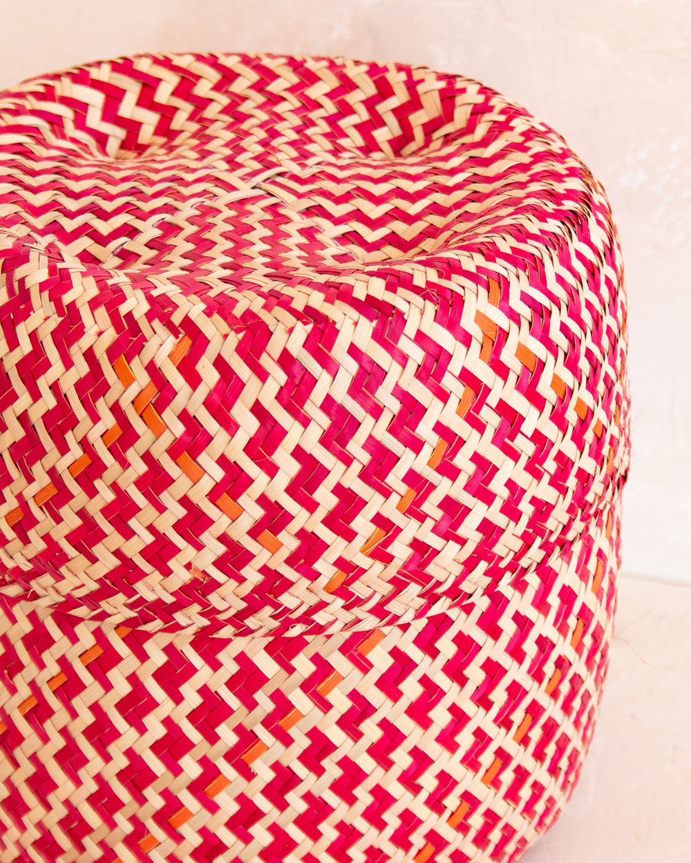 Small Oaxacan Woven Basket - Crimson