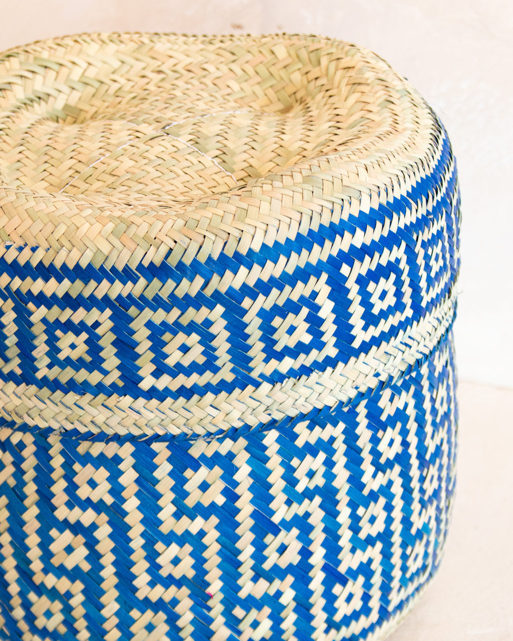 Small Oaxacan Woven Basket - Cobalt