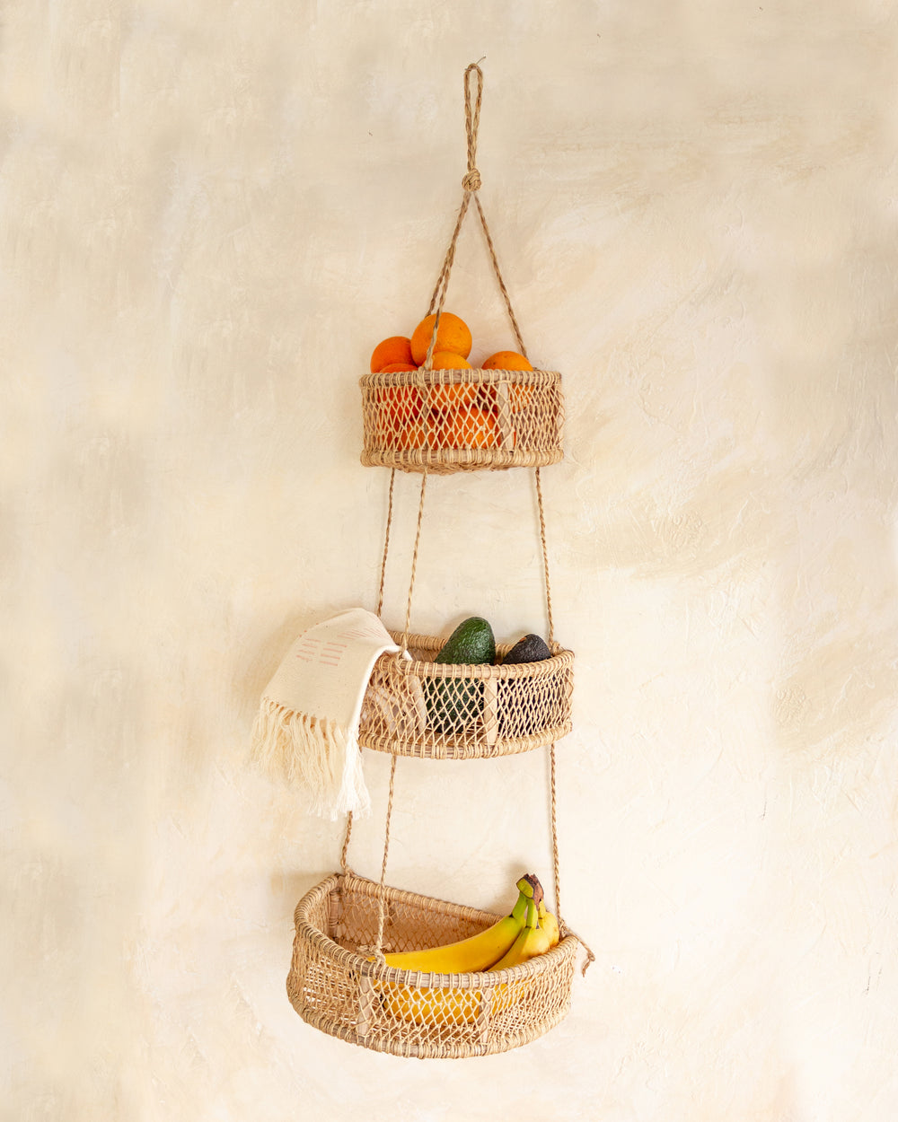 3 Tiered Storage Basket | Amish Woven Wicker Decorative Organizer