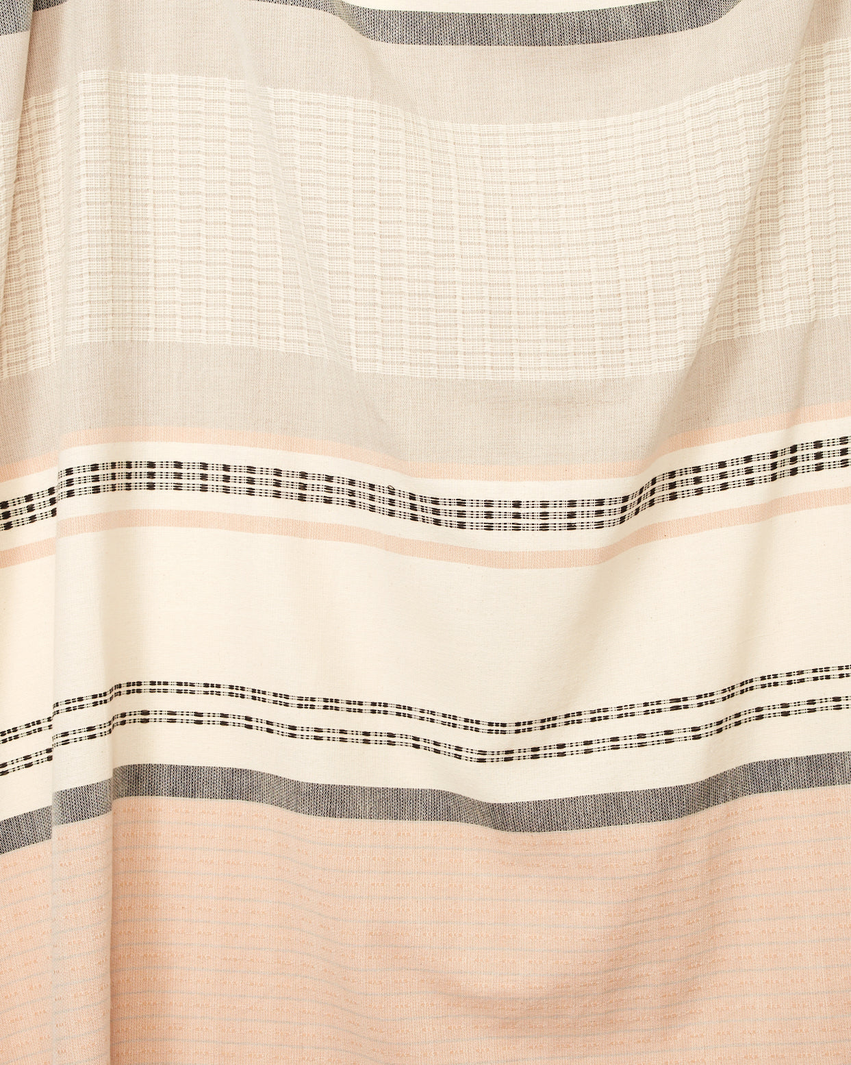 ethically handwoven oeko-tex certified cotton fabric yardage and blanket by MINNA, neutral beige stripes