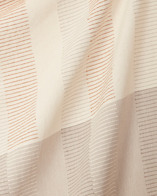 close up ethically handwoven cotton decorative throw blanket by MINNA
