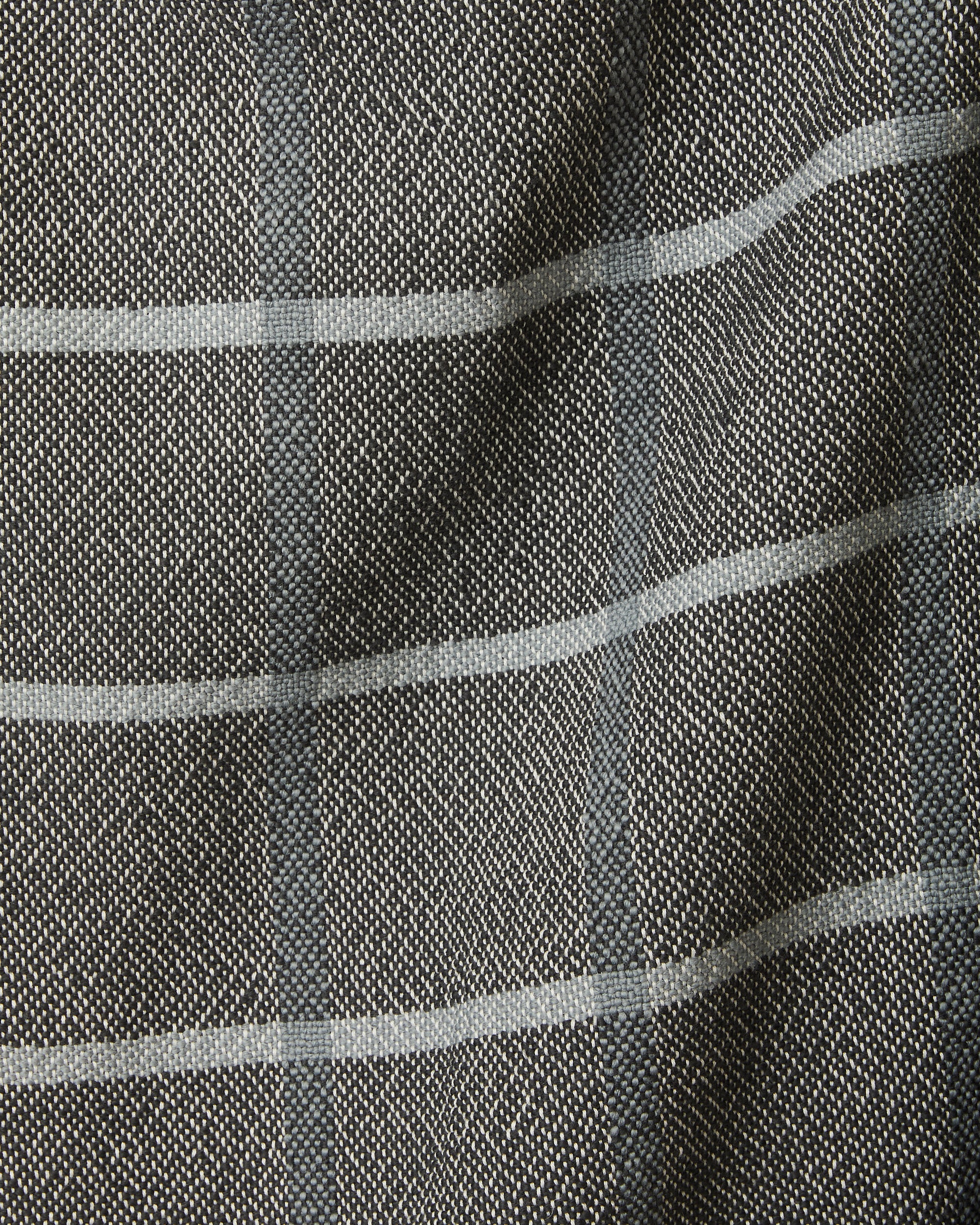 detail ethically handwoven GOTS-certified organic cotton MINNA Louise decorative throw blanket, dusk dark blue