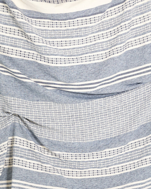 ethically handwoven oeko-tex certified cotton fabric yardage by MINNA, blue stripes