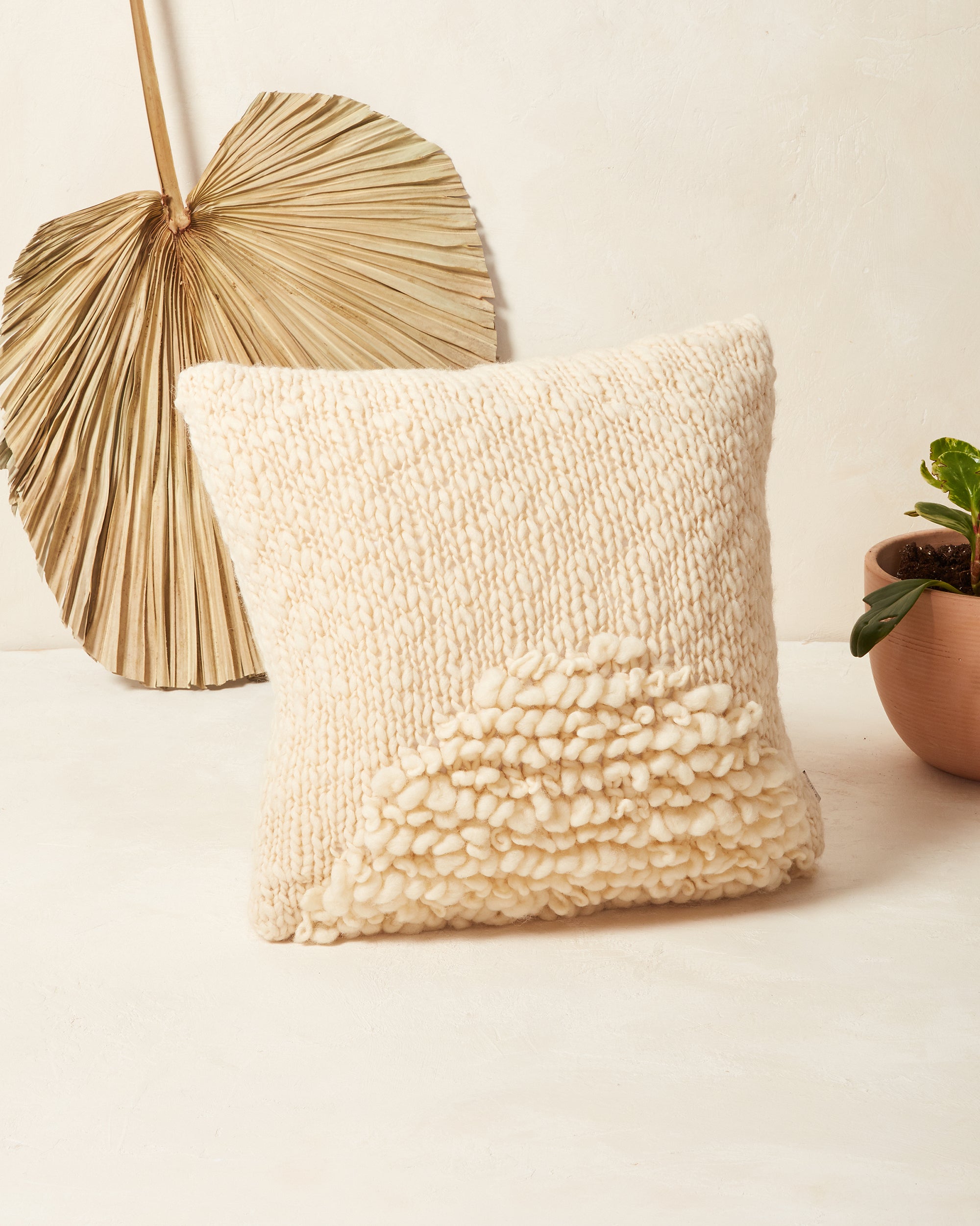Moon Shag Pillow - Cream