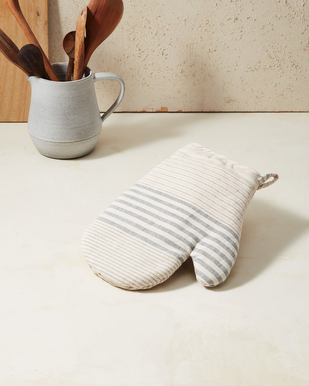 Stripe Oven Mitt - Apricot