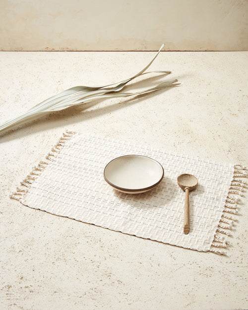 MINNA Panalito Placemat in Cream, Ethically handwoven 
