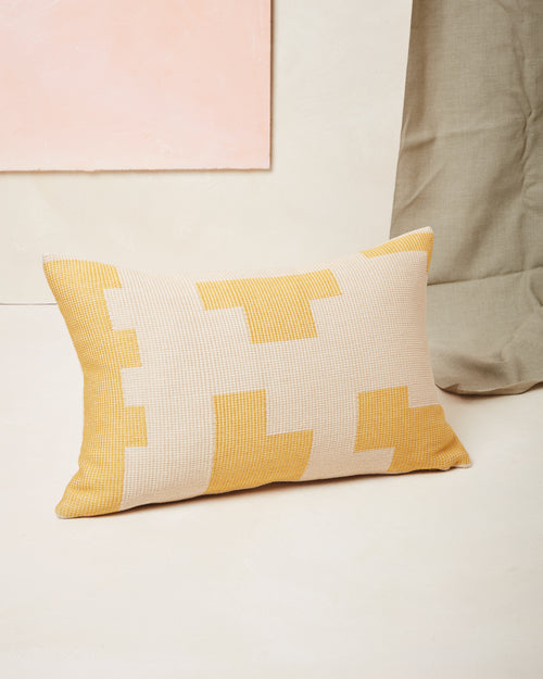 Puzzle Lumbar Pillow - Lemon