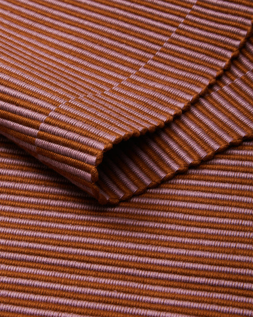 MINNA ethically handwoven oeko-tex cotton table runner rust and mauve