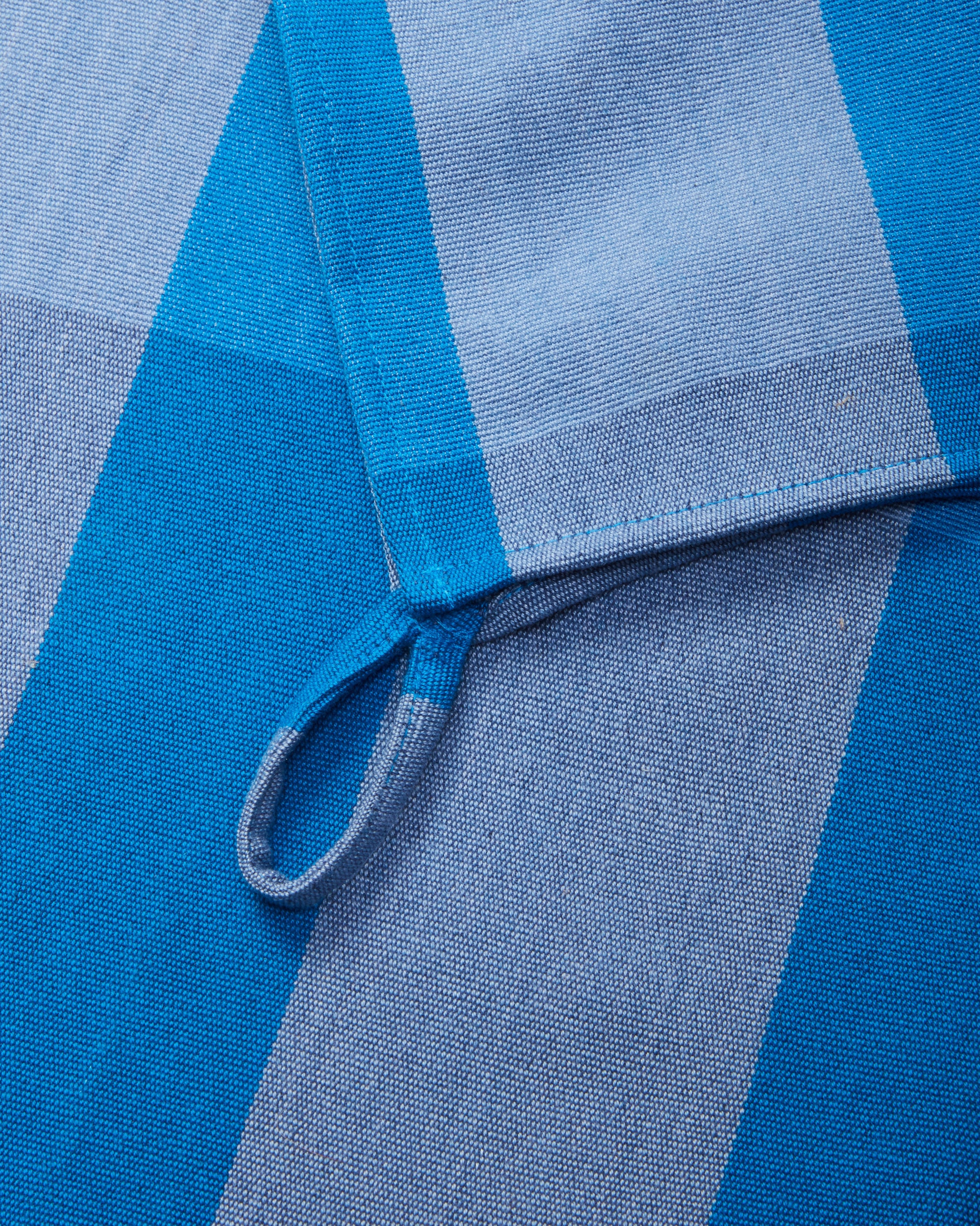ethically handwoven cotton MINNA sol tea towel, hand towel, kitchen towel, in cobalt blue with hanging loop